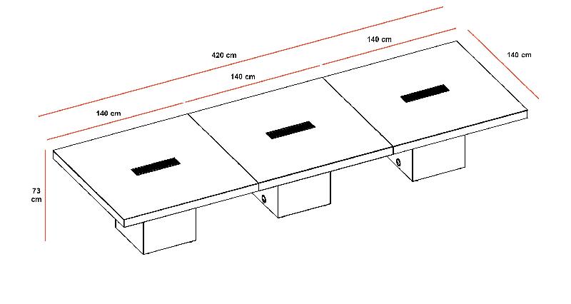 Table de réunion rectangulaire T45 - Officity - Wenge_1