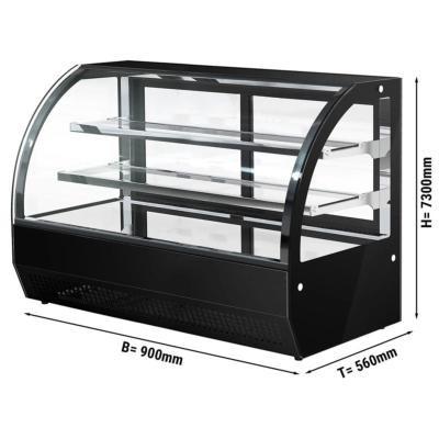 Vitrine réfrigérée positive à poser noire et vitre bombée - 140 L_1