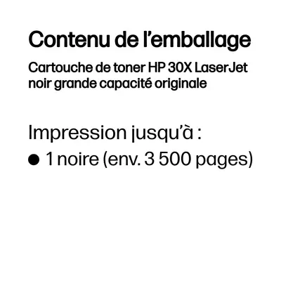 Cartouche de toner HP 30X LaserJet noir grande capacité originale_1