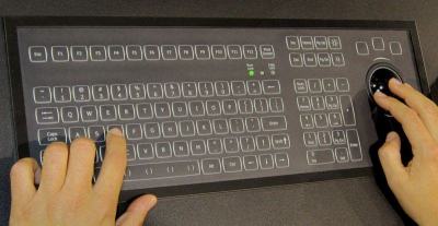 Clavier industriel étanche IP65 - encastrable, rétroéclairé, avec trackball et pavé numérique - Interface USB - Langue GE/QWERTZ - Référence KSML106B49USB-WLED_1