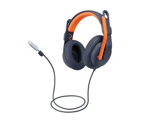 Logitech Zone Learn Casque Avec fil Arceau Education USB Type-C Bleu, Orange_1