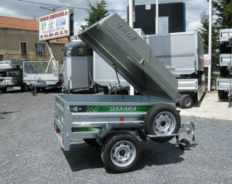 Remorque sans frein DAXARA 168 TE - Avec roue jockey, capot ABS, 1220L pour transport et bricolage_1