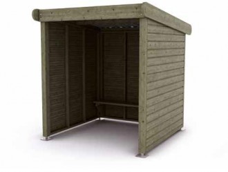 Abri bus Ardèche - structure en bois avec bardage et banquette - dimensions 380 cm x 200 cm_1