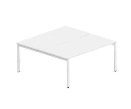 Bureau open space SQart pour 2 personnes - Plateau mélaminé 25 mm - Piétement métal blanc ou noir - Kollori_1