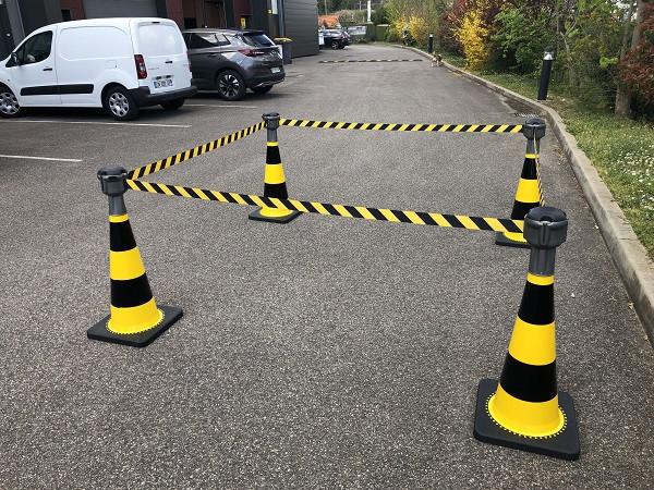 Cône de signalisation ATEX SKIPPER - 75cm - Jaune et noir - Réf : INTCONATEX_1