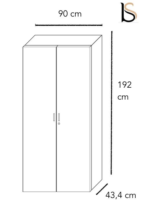 Grande armoire de rangement Pigreco - MARTEX. - Blanc pastel, Noyer Canaletto_1