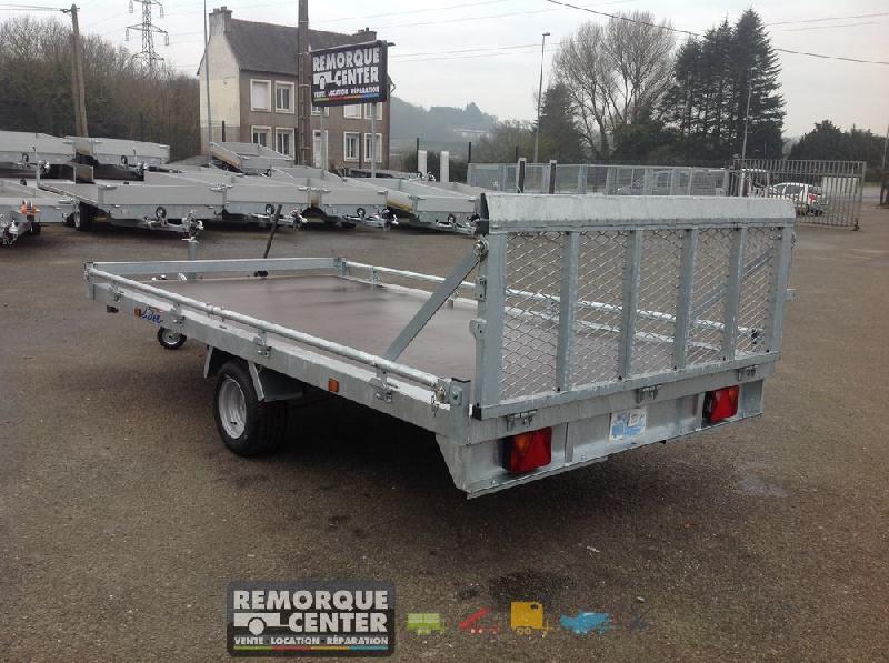 Remorque plateau roues dessous LIDER - PTAC : 1500 Kg - 1 essieu freiné - 355 x 180 cm - Reference -39740_1