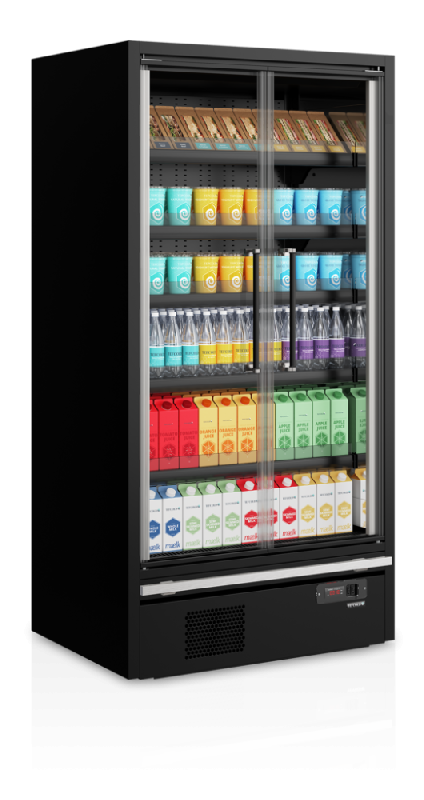 Vitrine réfrigérée pour supermarché à froid positif 1018mm Profondeur 740mm Galaxy+ GP10FGD Black TEFCOLD_1
