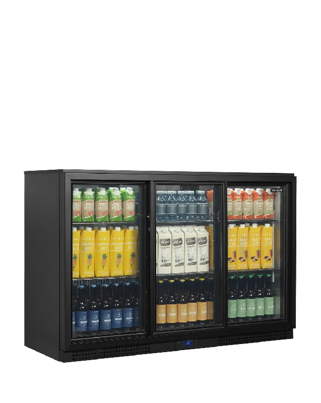 Arrière bar réfrigéré 3 portes BA30S-3 noir TEFCOLD_1