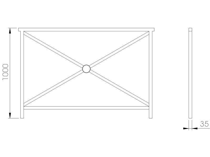 Bar3500A barrières urbaines - Urban'NT - en inox 304L avec main courante en tubes 35x35mm_1