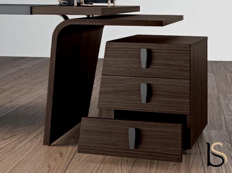 Caisson mobile pour bureau Larus - Dellarovere - Gauche, Chêne foncé_1