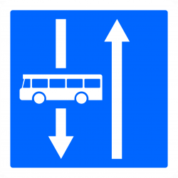 Panneau indication C24a - Conditions particulières de circulation par voie sur la route - Bus_1