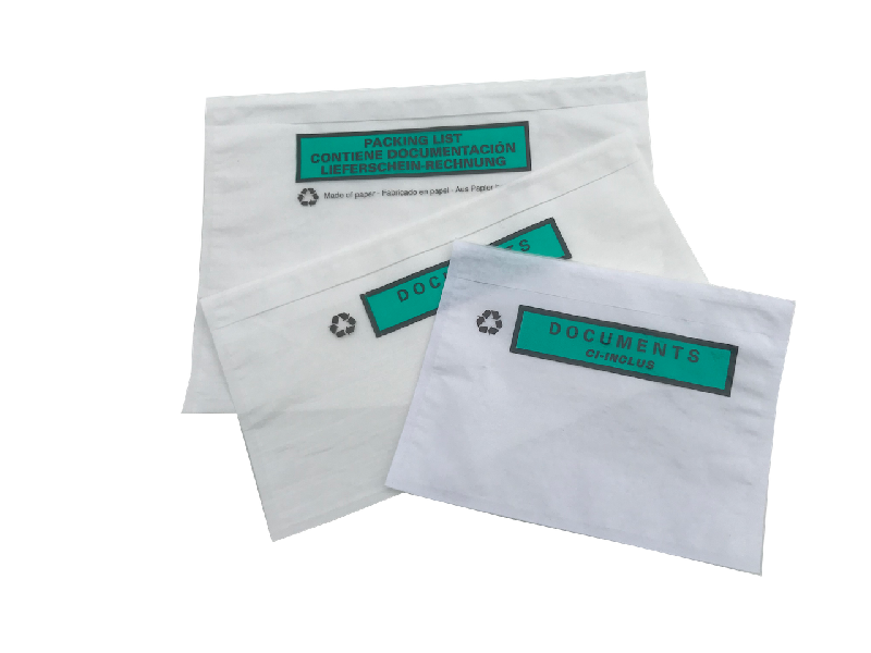 Pochette porte-documents adhésive en papier recyclable - 100% biodégradable et issue de forêts gérées durablement_1