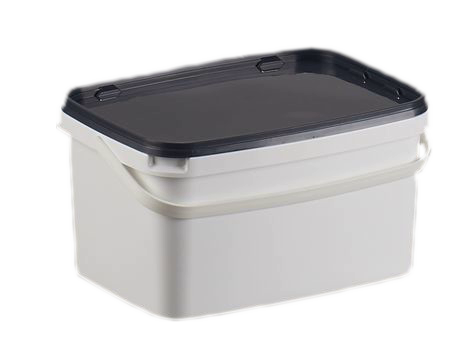 Seau en plastique avec couvercle inviolable