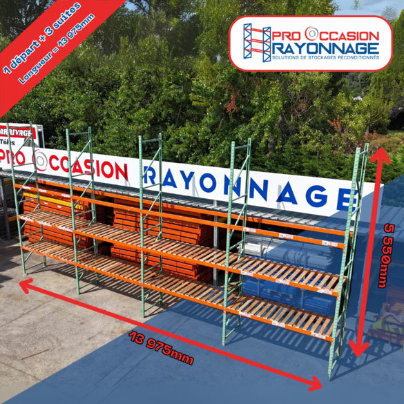Lot de rayonnage - Hauteur 5 500mm, Longueur 13 975mm, Profondeur 1 000mm - Manulab_1