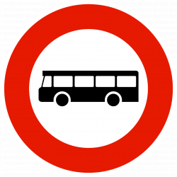 Panneau d'interdiction B9F - Accès interdit aux véhicules de transport en commun_1