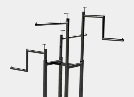 Portant pour vêtements avec bras à roulettes_2