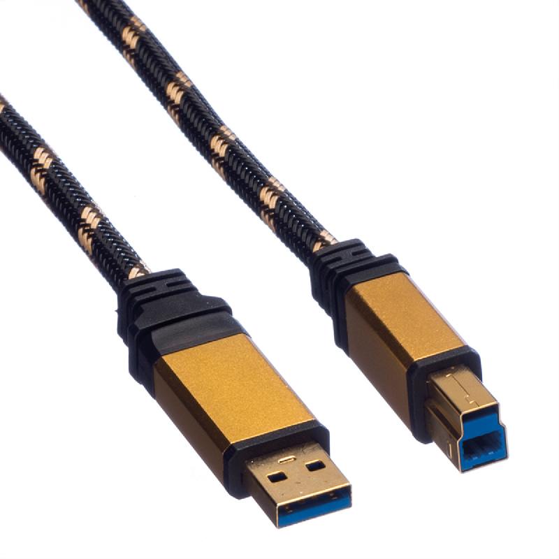 Roline gold câble usb 3.2 gen 1, type a - b, m/m, 3 m_1