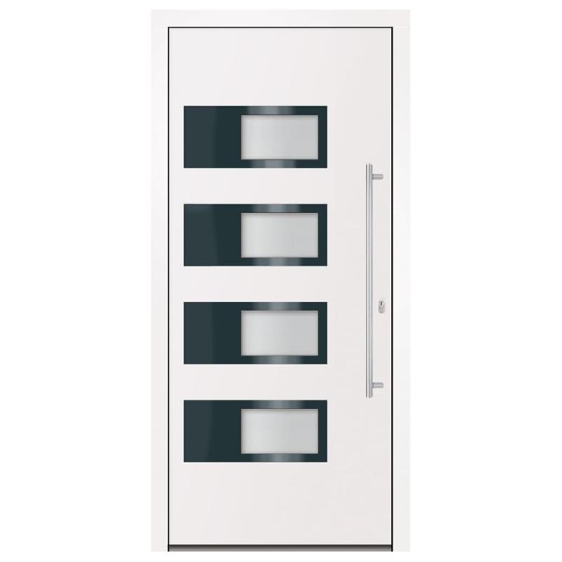 Vidaxl porte d'entrée blanc 100x210 cm aluminium et pvc 3157063_1
