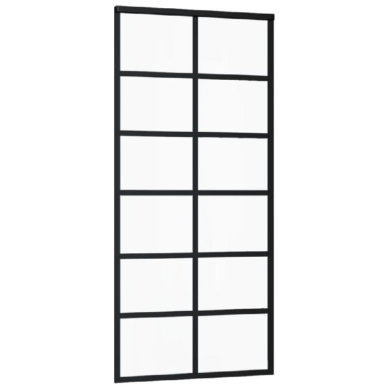 Vidaxl porte coulissante et quincaillerie verre et aluminium 90x205 cm 3081958_1