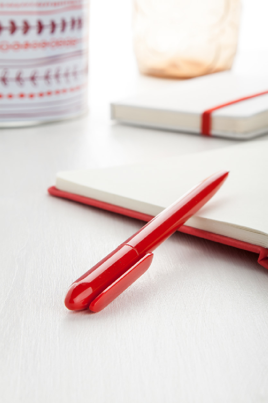 Stylo bille en plastique - encre bleue - couleur rouge - 7g_1