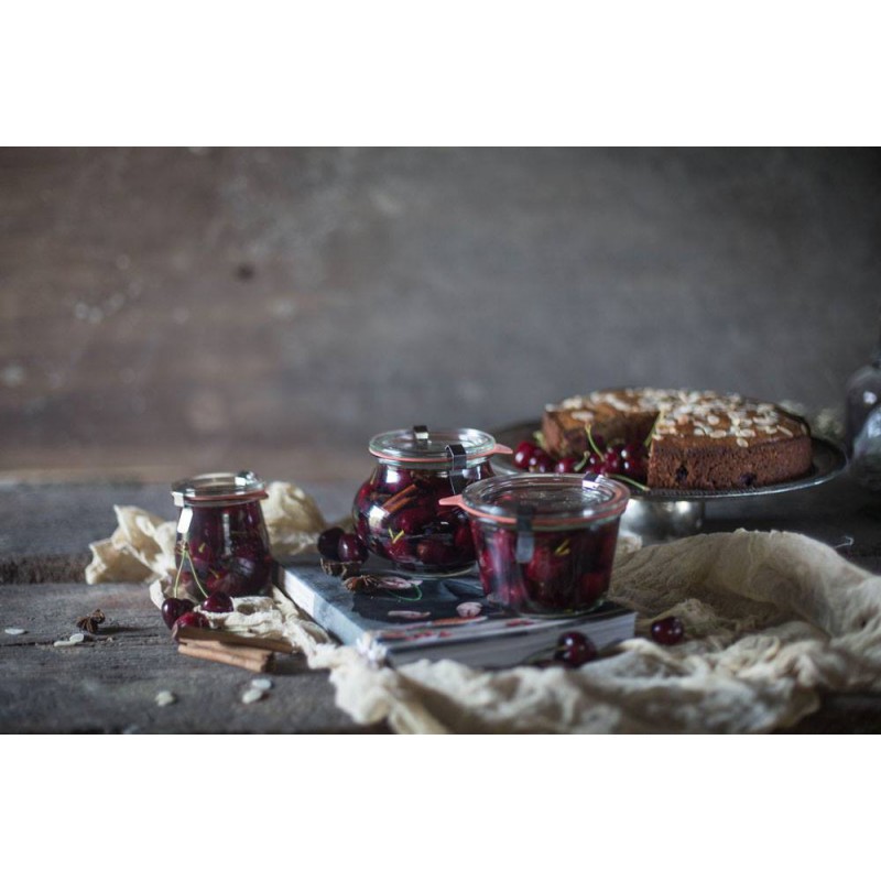 6 bocaux en verre Weck® Droit 370 ml - couvercles en verre et joints inclus (clips non inclus) - WN000005_1