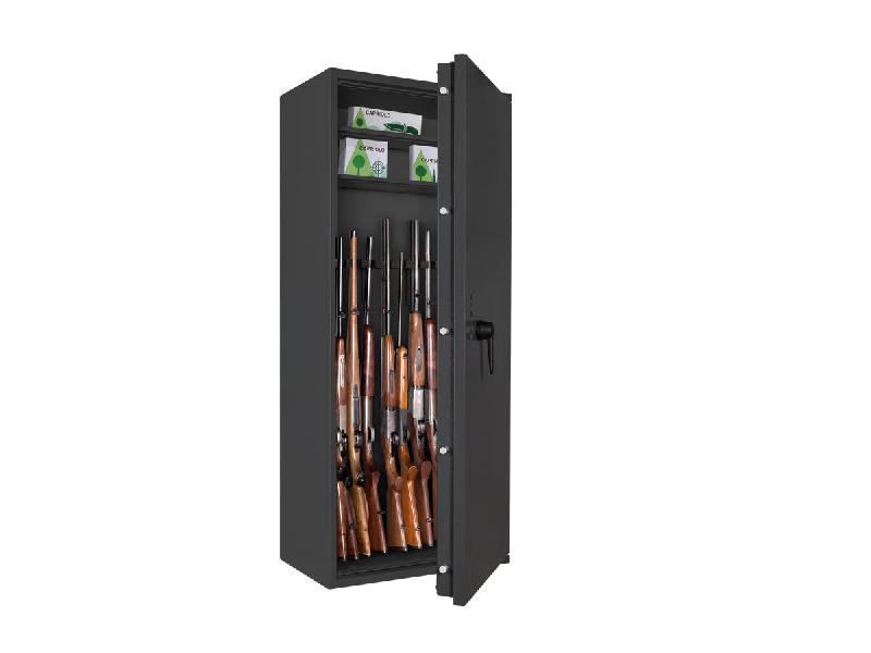 Armoire à armes FORMAT CAPRIOLO II Classe I - Armoire à fusils (EN 1143-1) - Serrure biométrique empreinte digitale / Gris clair RAL 7035_1