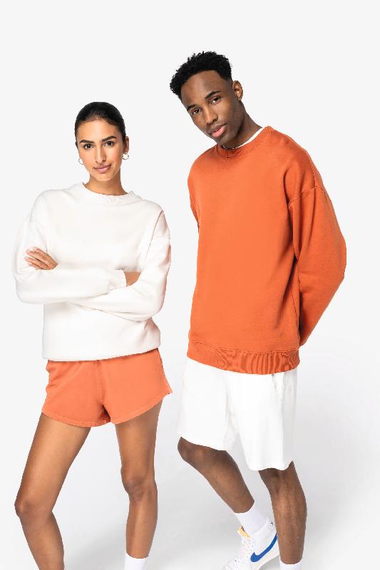 Sweat-shirt écoresponsable à col rond oversize unisexe - 85% coton biologique et 15% polyester recyclé - Réf: NS407_1