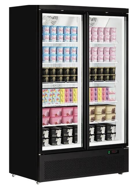 Vitrine surgelée F2DB - portes vitrées chauffantes, triple vitrage, éclairage LED et base inox_1