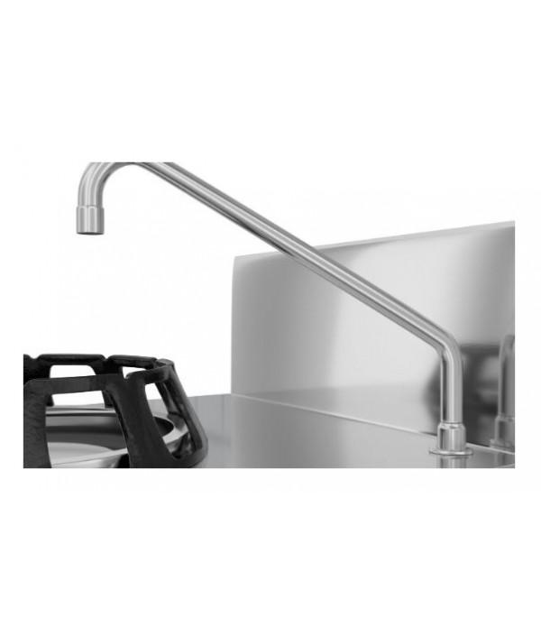 Cuisinière chinoise wok à gaz 3 feux - 42 kW - Avec meuble de base ouvert et pieds réglables_1