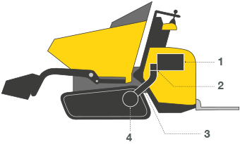 Dumper à chenilles DT12 - transporteur polyvalent avec options d'auto-chargement et godet éjecteur_1