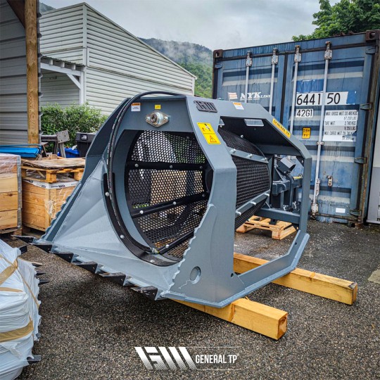 Godet cribleur rotatif Série CBR - CM Crushers - pour pelles et engins de 1 à 50 tonnes - criblage et valorisation des matériaux_1