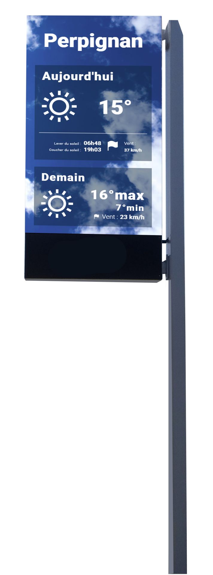 Panneau sucette à afficheur LED extérieur - couleurs - format portrait ou paysage de 1.53m² à 2.45m² - Pitch P4.4 SMD_1