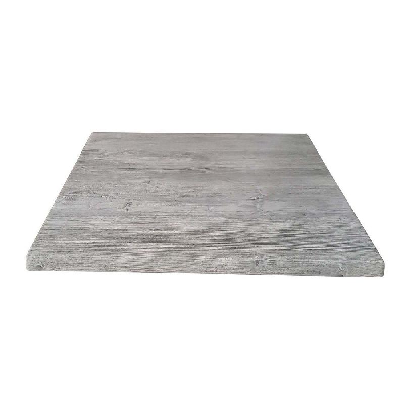 Plateau rectangle de table d'extérieur Werzalit  60x70cm décor Ponderosa blanc_1