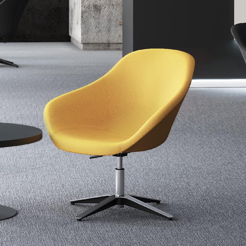 Grand fauteuil d'accueil Tilos avec pied métal - Mobel linea. - Gris chiné_1