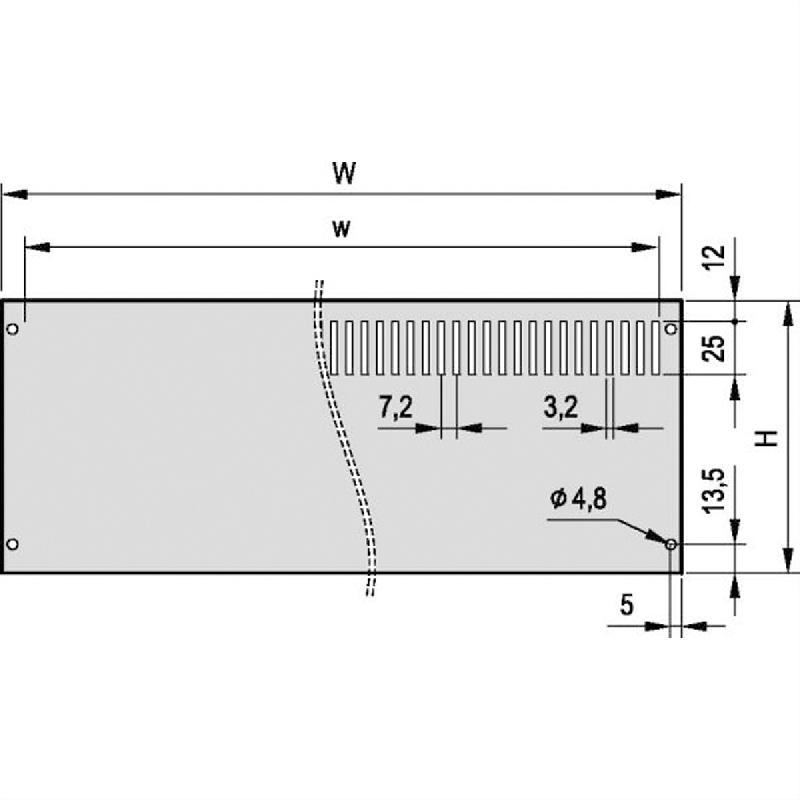 SCHROFF PropacPRO Panneau arrière, pleine largeur, non blindé, sans perforation, 3 U, 63 HP_1