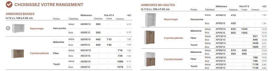 Armoire de rangement pour bureau de direction - Gamme ALTITUDE - différentes tailles et options de rangement_1
