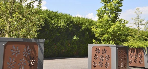 Jardinière en acier galvanisé et peint - FLOWERS / JAN-0038 - 840x840x780 mm - Husson International_1