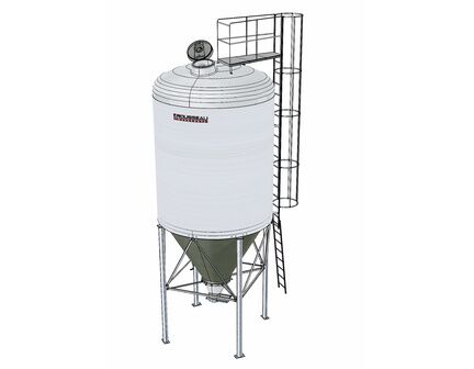 Silo de stockage d'aliments pour bétail de 22 à 50m³