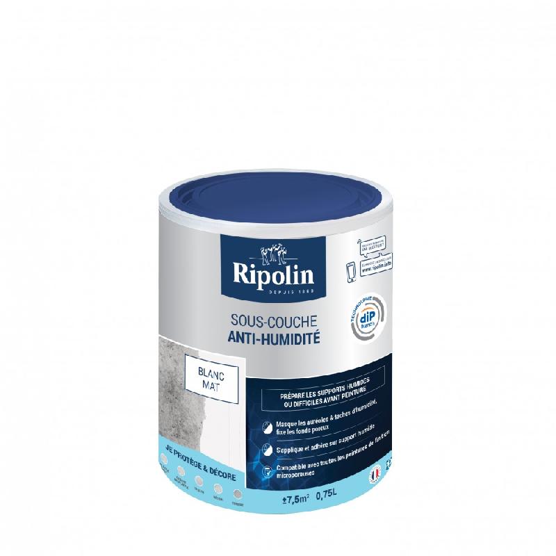 Sous-couche antihumidité RIP ÉTANCH - RIPOLIN blanc 0.75 l - Compatible avec toutes les peintures de finition microporeuses_1