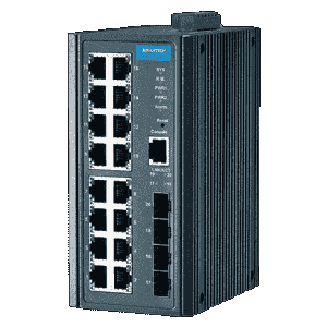 Switch Rail DIN industriel 16 ports Gb + 4 Fibre SFP Managé -40°C à 75°C - Référence EKI-7720G-4FI-AE - Marque Advantech_1