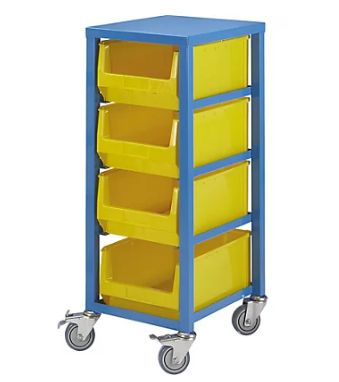 Chariot porte bac - frankel - bleu clair ral 5012, hauteur 1050 mm_1