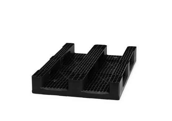Palette plastique 3 semelles monobloc - MED812/PP/3S - plancher ajouré et usage perdu_1