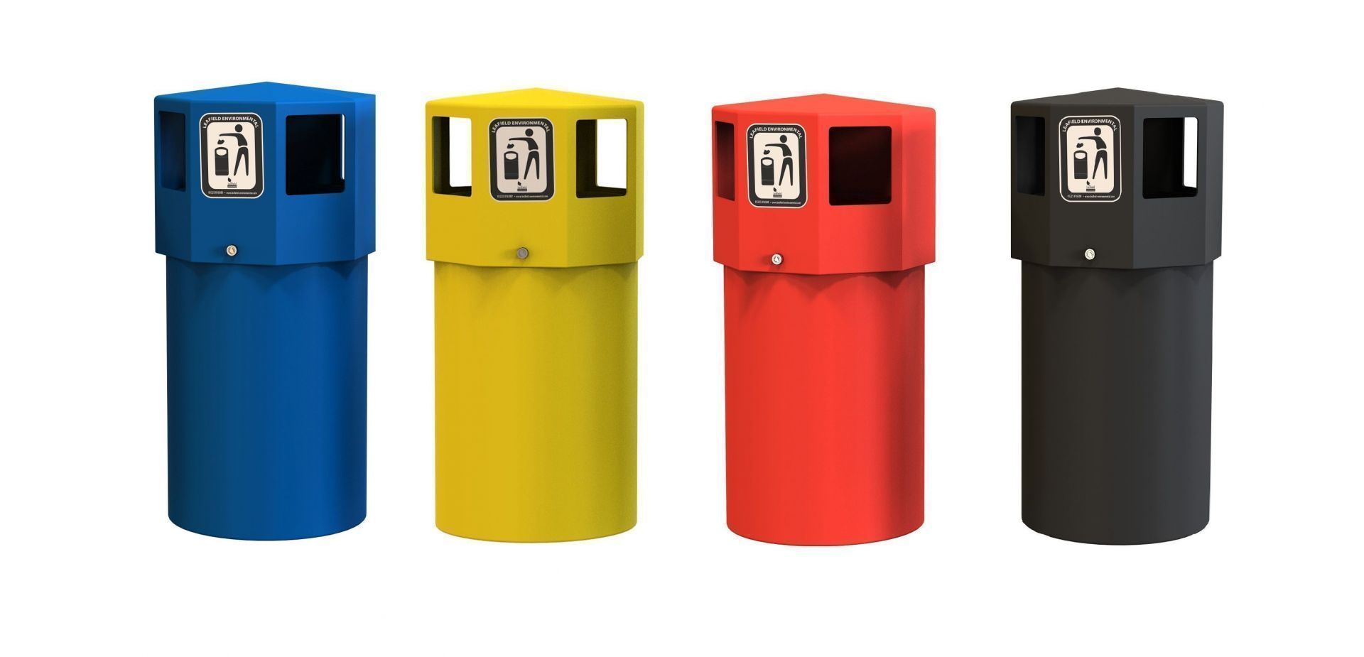 Poubelle publique - idéale pour milieux salins - en polyéthylène résistant aux UV et aux environnements difficiles_2