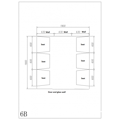 Cabine de hammam 6 places complète Desineo - 190x190x225 cm en acrylique avec porte et vitres, prêt à monter_1