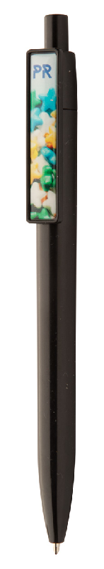 Stylo à bille en plastique - encre bleue - clip spécial pour doming ou impression UV_1