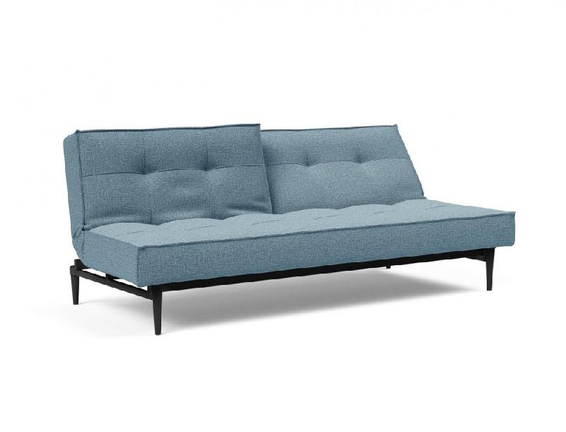 Innovation Living - Canapé Splitback Styletto Convertible Lit 115x210 cm - Pieds chêne noir - Tissu Mixed Dance Light Blue_1