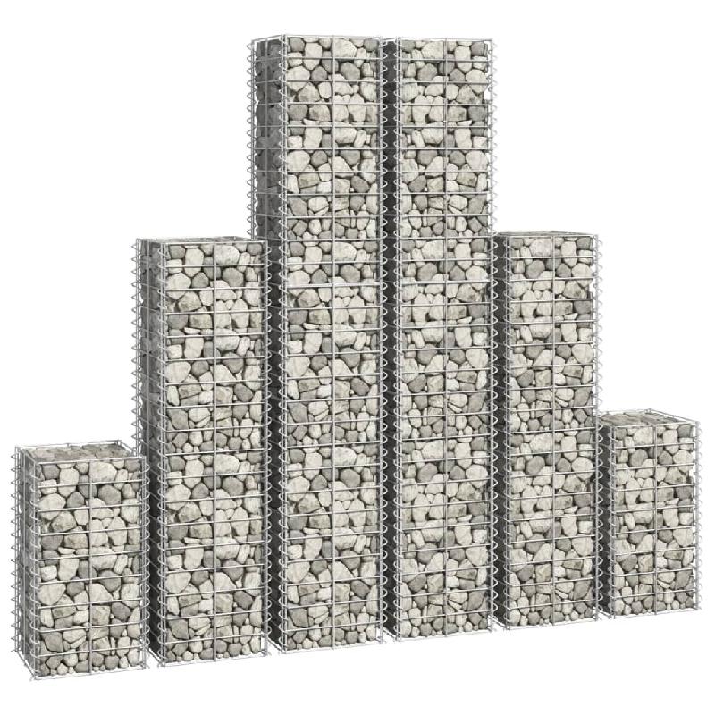 Vidaxl 6 gabions en fil galvanisé 141049_1