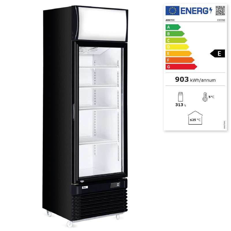 Armoire réfrigérée avec caisson lumineux 1porte vitrée 313L ARKTIC HENDI_1
