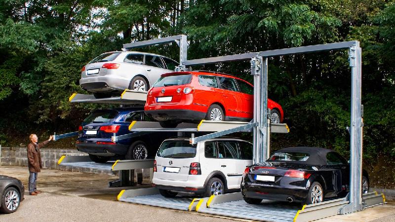 Parking mécanique à stationnement dépendant 3 véhicules sur une seule place, 2 plates-formes, 2,70 m largeur, 2,6 t charge - WÖHR  Parklift 421_1